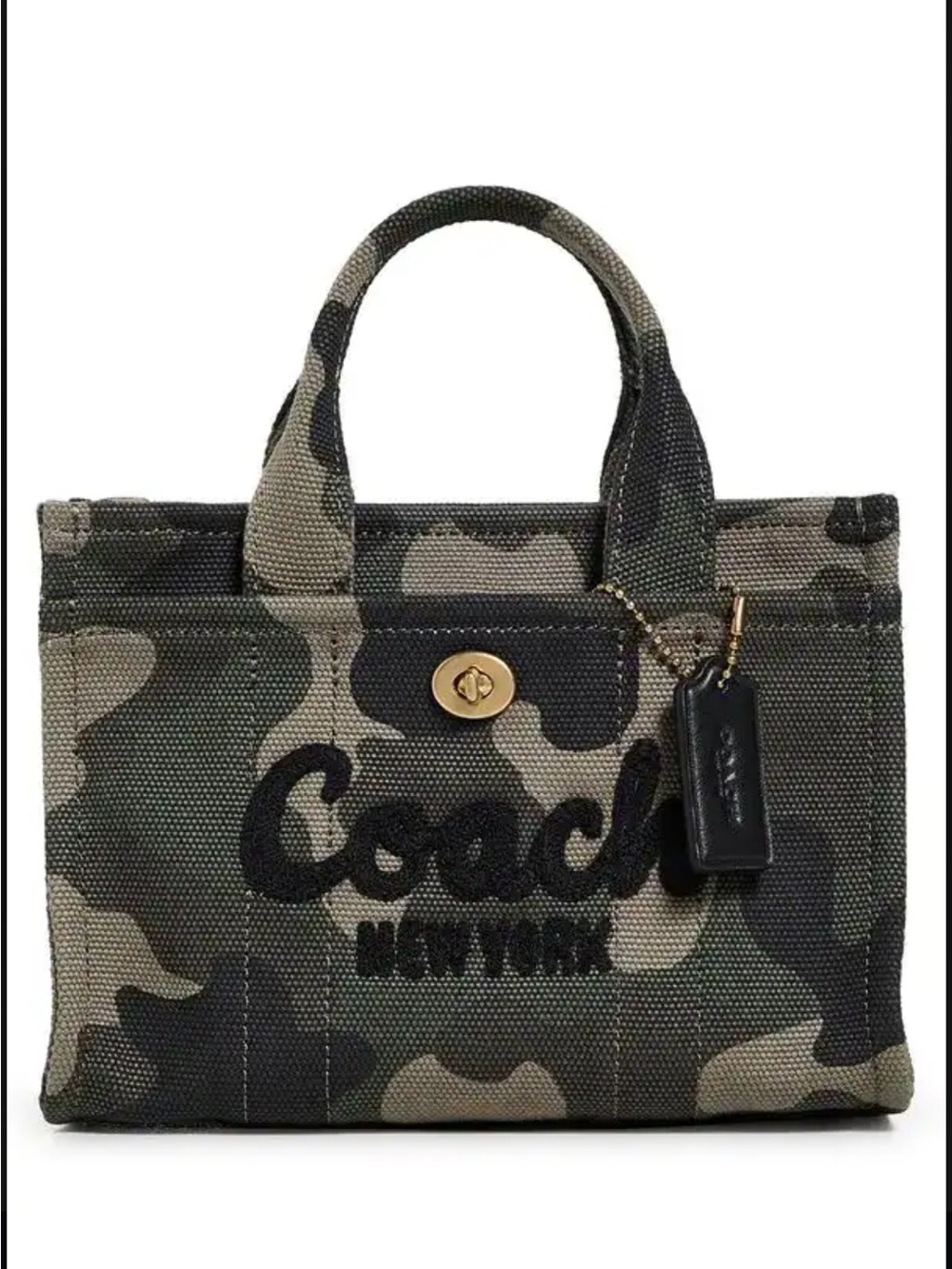Coach Camouflage Canvas Mini Tote - Green, Black, Tan